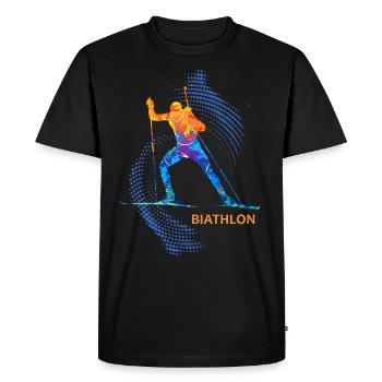 Biathlon Athlète Sport Sports d’hiver - T-shirt Premium bio Homme - noir - Devant - Nico (187cm)