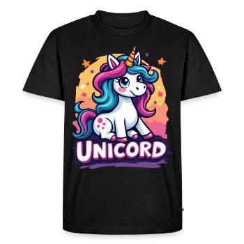 Unicord - Licorne mignonne avec une touche amusante - T-shirt Premium bio Homme - noir - Devant - Nico (187cm)