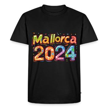 Mallorca 2024 Colorful - Men's Premium Organic T-Shirt - black - Front - Nico (187cm)