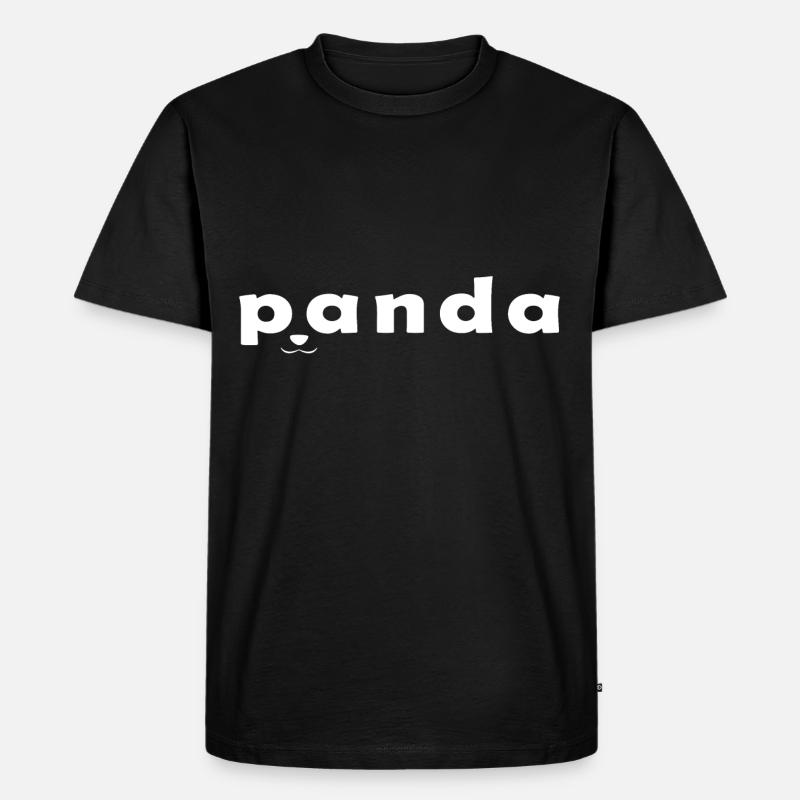 Panda - Männer Premium Bio T-Shirt - Schwarz