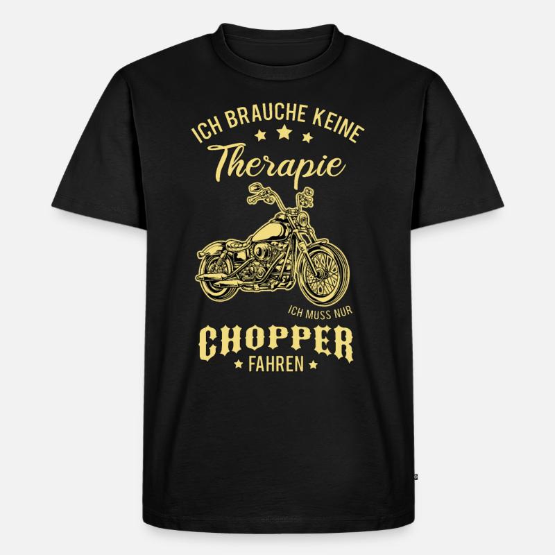 Motorrad Chopper - Männer Premium Bio T-Shirt - Schwarz