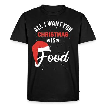 Repas de Noël Christmas food Fête - T-shirt Premium bio Homme - noir - Devant - Nico (187cm)