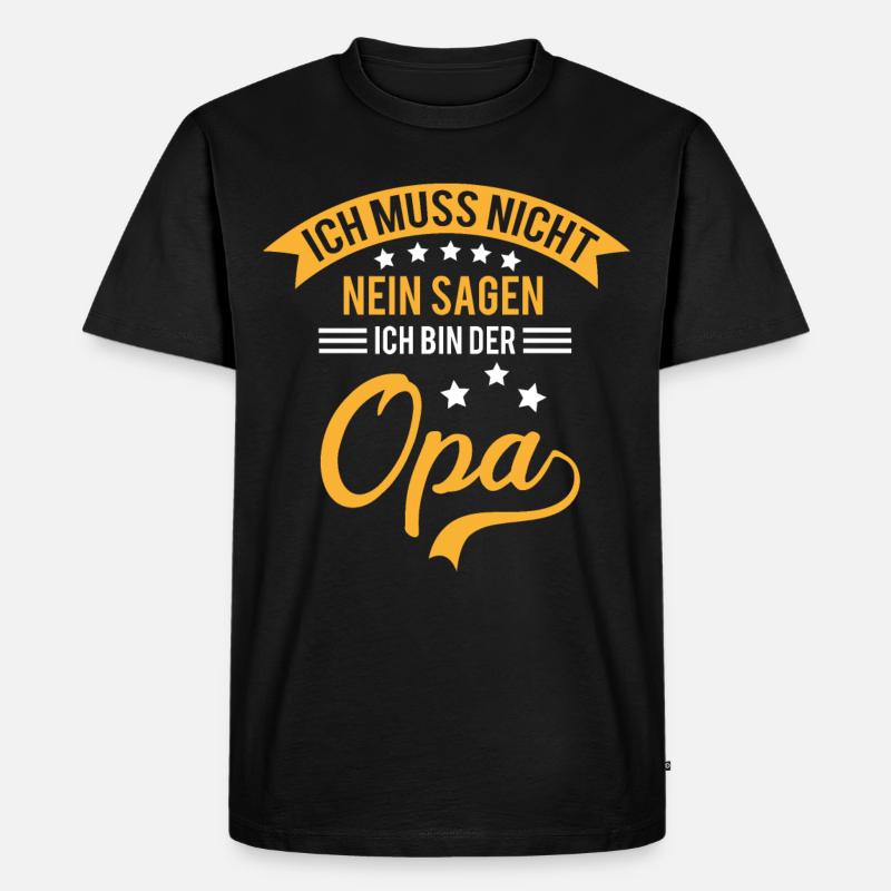 bester Opa - Männer Premium Bio T-Shirt - Schwarz