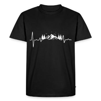 Hiking heartbeat climbing mountains Alps - Men's Premium Organic T-Shirt - black - Front - Nico (187cm)