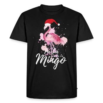 Fa La La La Mingo Funny Christmas Flamingo Mignon - T-shirt Premium bio Homme - noir - Devant - Nico (187cm)