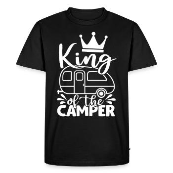 King Of The Camper Funny Quote Camping Saying - Men's Premium Organic T-Shirt - black - Front - Nico (187cm)
