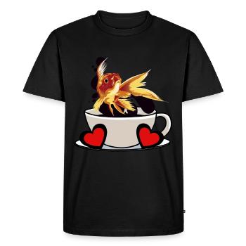 Pause-café Poisson Caféine Rafraîchissement Fantaisie - T-shirt Premium bio Homme - noir - Devant - Nico (187cm)