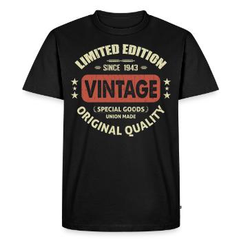 Vintage 1943 Cadeau D'anniversaire 1943 Retro 1943 - T-shirt Premium bio Homme - noir - Devant - Nico (187cm)