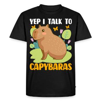 Capybara Capy - Men's Premium Organic T-Shirt - black - Front - Nico (187cm)