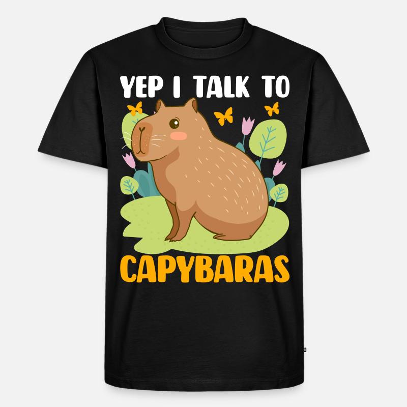 Capybara Capy - Männer Premium Bio T-Shirt - Schwarz