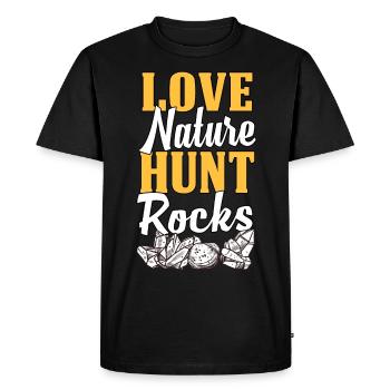 Chasse aux roches Chasseur de minéraux - T-shirt Premium bio Homme - noir - Devant - Nico (187cm)