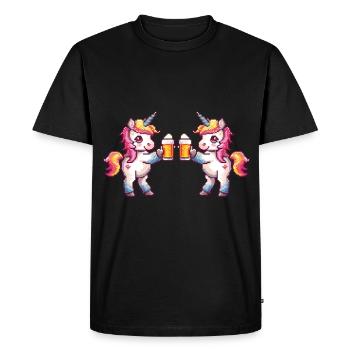 Fête de la bière de l’équipe de la licorne - T-shirt Premium bio Homme - noir - Devant - Nico (187cm)