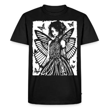 Fairycore Aesthetics Skeleton Fairy Goth Gothic G - Men's Premium Organic T-Shirt - black - Front - Nico (187cm)