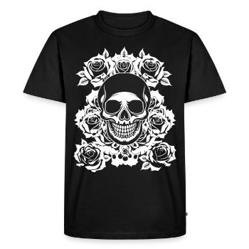 Horreur Crâne Crâne Art Crâne Gothique Heavy Metal - T-shirt Premium bio Homme - noir - Devant - Nico (187cm)