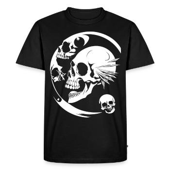 Horreur Crâne Crâne Art Crâne Gothique Heavy Metal - T-shirt Premium bio Homme - noir - Devant - Nico (187cm)
