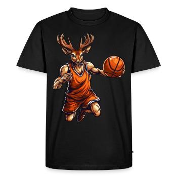 Basketball player Hirsch - Men's Premium Organic T-Shirt - black - Front - Nico (187cm)
