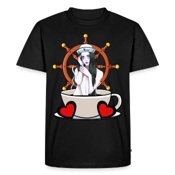 Gouvernail Maritime Barreur Marin Marin Moin - T-shirt Premium bio Homme - noir - Devant - Nico (187cm)