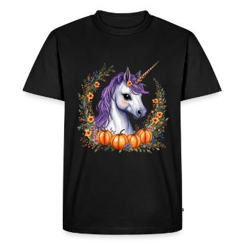 Poney d’Halloween - T-shirt Premium bio Homme - noir - Devant - Nico (187cm)