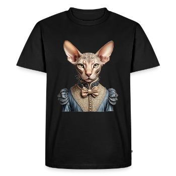 Victorian sphynx cat - Men's Premium Organic T-Shirt - black - Front - Nico (187cm)