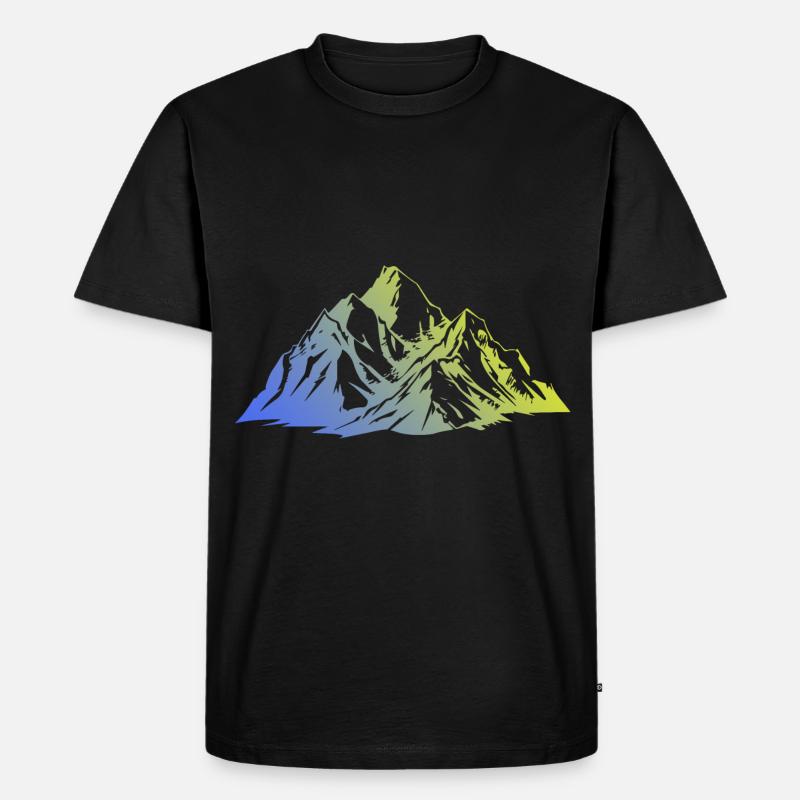 Landschaft Berge Silhouette - Männer Premium Bio T-Shirt - Schwarz