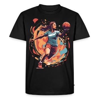 Handball player Streetwear & Iconic Style - Men's Premium Organic T-Shirt - black - Front - Nico (187cm)