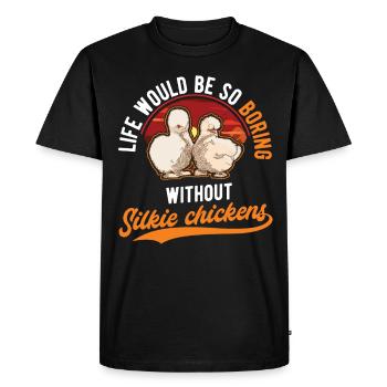 Silk Chicken Gift Silke Chicken - Men's Premium Organic T-Shirt - black - Front - Nico (187cm)
