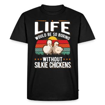 Silk Chicken Gift Silke Chicken - Men's Premium Organic T-Shirt - black - Front - Nico (187cm)
