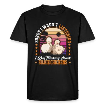 Silk Chicken Gift Silke Chicken - Men's Premium Organic T-Shirt - black - Front - Nico (187cm)
