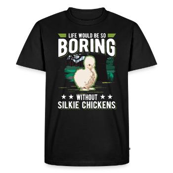 La vie serait si ennuyeuse sans Silkie Chickens - T-shirt Premium bio Homme - noir - Devant - Nico (187cm)