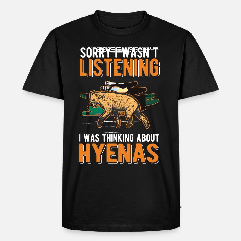 Hyäne Erdwolf Hyena - Männer Premium Bio T-Shirt - Schwarz