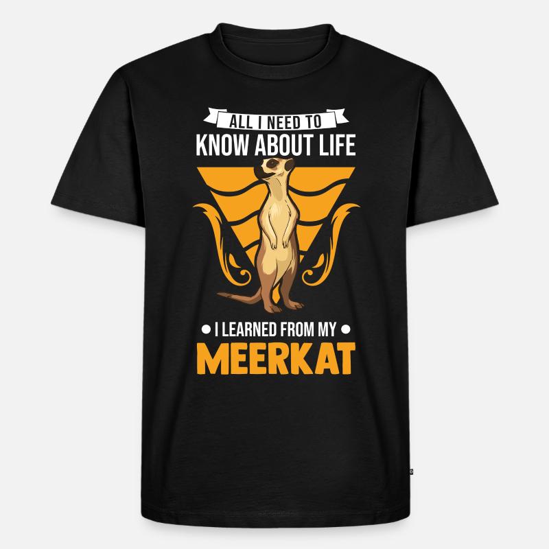 Erdmännchen Meerkat - Männer Premium Bio T-Shirt - Schwarz