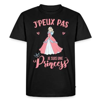 Je suis Une Princesse cadeau - T-shirt Premium bio Homme - noir - Devant - Nico (187cm)
