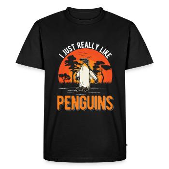 J’aime vraiment Penguins Penguin - T-shirt Premium bio Homme - noir - Devant - Nico (187cm)