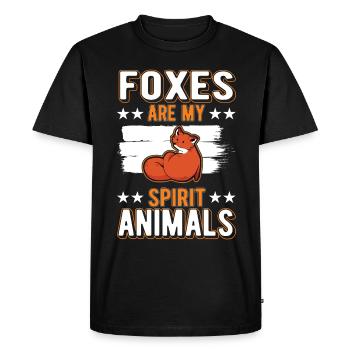 Foxes are my spirit animals Fox - Men's Premium Organic T-Shirt - black - Front - Nico (187cm)