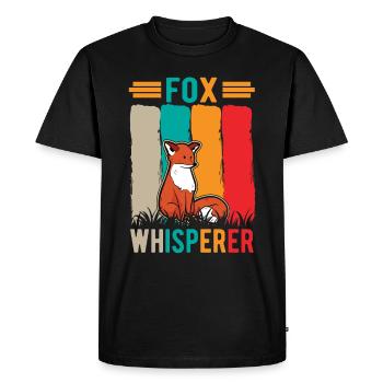 Fuchs Flüsterer Fox Whisperer - Men's Premium Organic T-Shirt - black - Front - Nico (187cm)