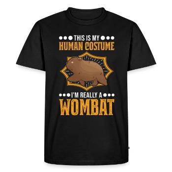 C’est mon costume humain, je suis vraiment un Wombat - T-shirt Premium bio Homme - noir - Devant - Nico (187cm)