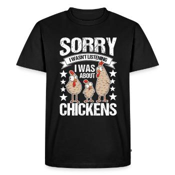 Chicken Farmer Chicken - Men's Premium Organic T-Shirt - black - Front - Nico (187cm)