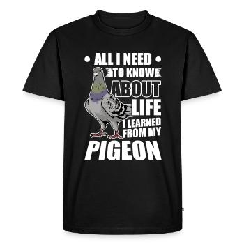 Pigeon pigeon colombophile cadeau pigeon voyageur - T-shirt Premium bio Homme - noir - Devant - Nico (187cm)