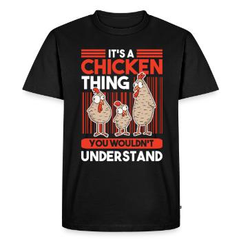 Chicken Thing Farmer Farmer Chicken - Men's Premium Organic T-Shirt - black - Front - Nico (187cm)