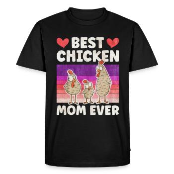 Best Chicken Mom Ever Hühner Mama - Men's Premium Organic T-Shirt - black - Front - Nico (187cm)