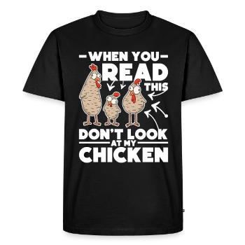 Chicken Farmer Chicken - Men's Premium Organic T-Shirt - black - Front - Nico (187cm)