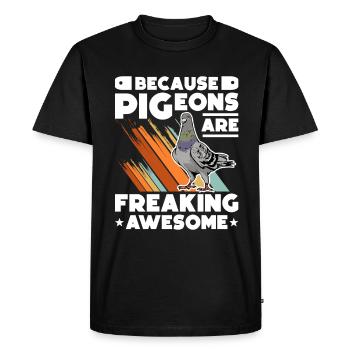 Parce que les pigeons flippent génial Taube - T-shirt Premium bio Homme - noir - Devant - Nico (187cm)