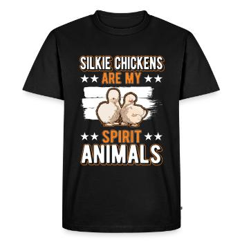 Silk Chicken Spirit Animal Silkie Chicken - Men's Premium Organic T-Shirt - black - Front - Nico (187cm)