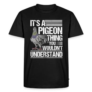 Pigeons Ding Pigeon Fancier Cadeau Pigeon Voyageur - T-shirt Premium bio Homme - noir - Devant - Nico (187cm)