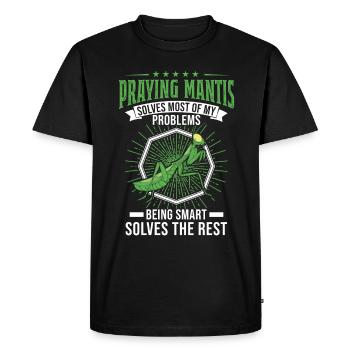 Gottesanbeterin Praying Mantis Fangschrecke - Men's Premium Organic T-Shirt - black - Front - Nico (187cm)