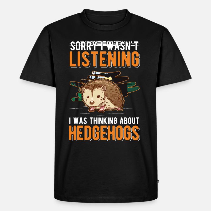 Igel Stacheligel - Männer Premium Bio T-Shirt - Schwarz