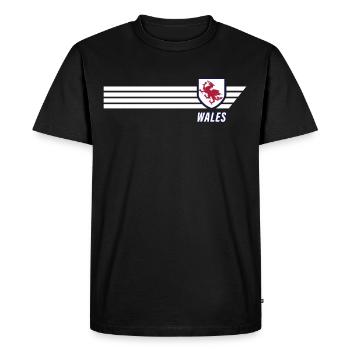 Wales Welsh Dragon Patriot Football Jersey - Men's Premium Organic T-Shirt - black - Front - Nico (187cm)