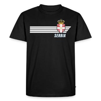 Serbia Srbija Patriotism Football Fan Jersey - Men's Premium Organic T-Shirt - black - Front - Nico (187cm)