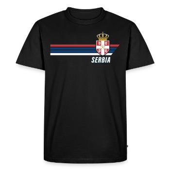 Serbie Srbija Patriotism Football Fan Jersey - T-shirt Premium bio Homme - noir - Devant - Nico (187cm)