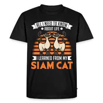 Siamese Cat Gift Siamese Cat - Men's Premium Organic T-Shirt - black - Front - Nico (187cm)